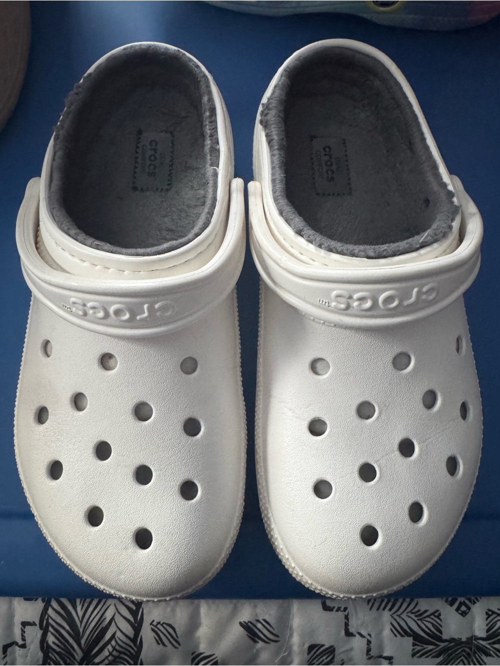 CROCS White Classic Clog with Gray Lining